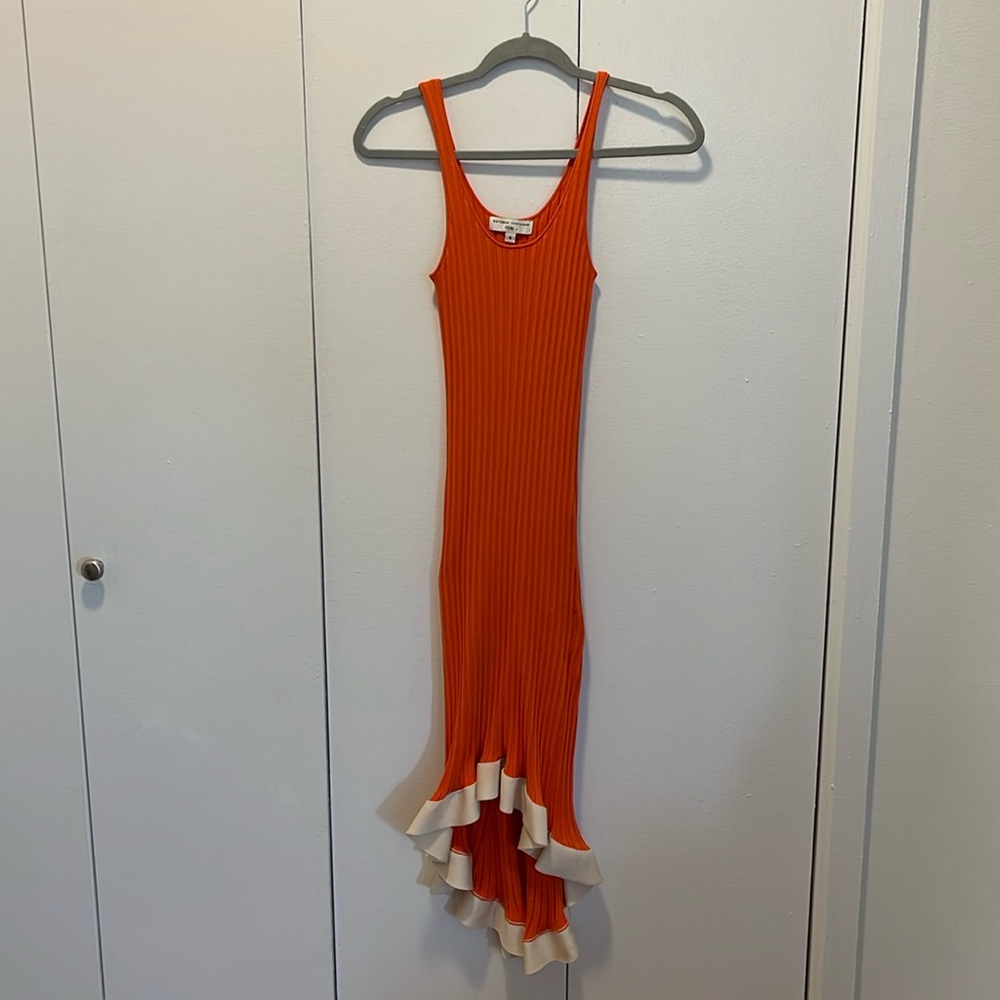 Long orange dress from Esteban cortazar